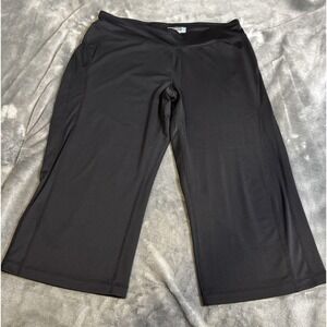 Tek Gear‎ Pants Womens Medium Black Relaxed Fit Wide Leg Yoga Athletic Gym